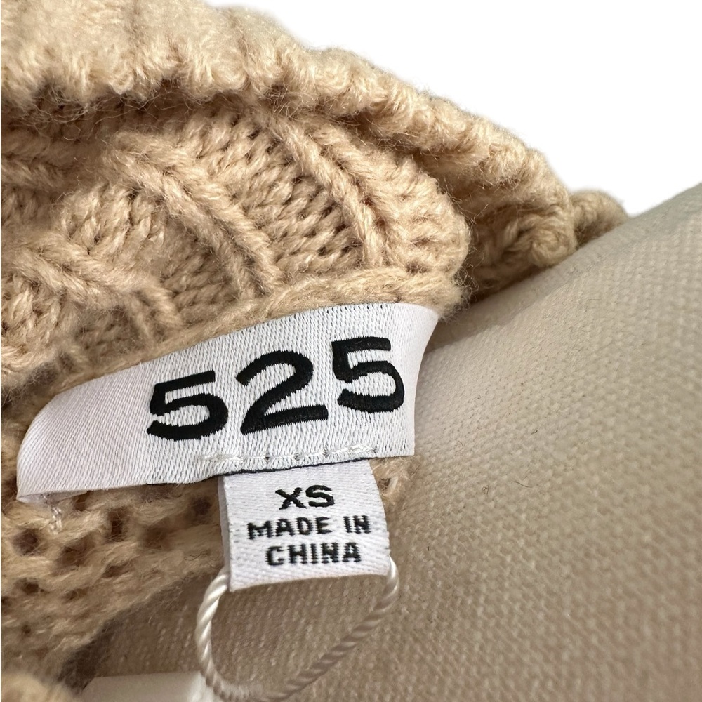 525 AMERICA Revolve Sweater Talia Mockneck Midweight Oat Women Size XS NWT - Picture 13 of 13